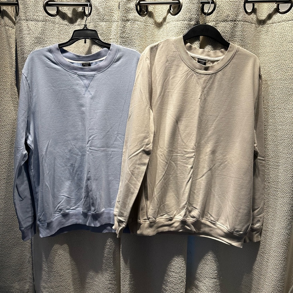 Bndl of 2: XL Organic Cotton Blend Eco Jockey Lifestyle Crewneck sweatshirts